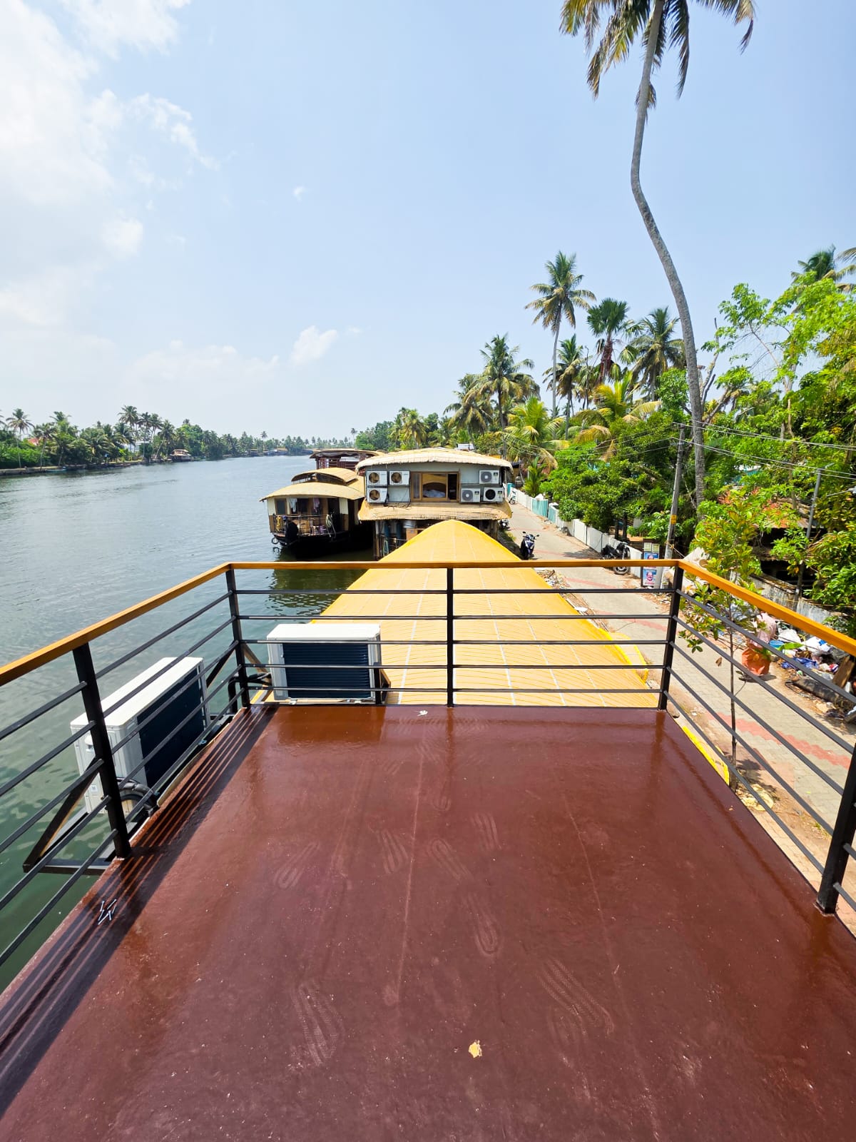 Luxury air-conditioned bedroom inside private houseboat